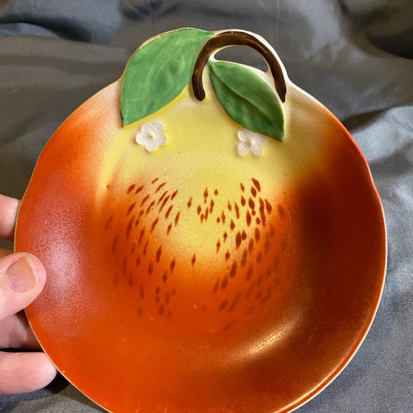 Maruhon Ware Japan Porcelain Plate 6.25” Hand Painted Fruit Orange - Picture 2 of 5